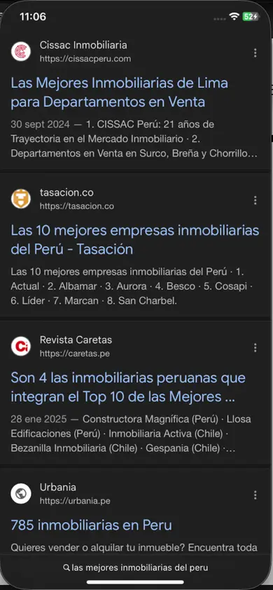 Ficha de un proyecto inmobiliario en el buscador